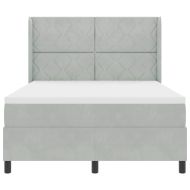 Легло с LED бокс пружина и матрак Светлосиво 140 x 200 cm