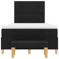 Легло с пружинирана основа с матрак Черно 120 x 190 cm текстил