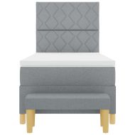 Легло с пружинирана основа Светлосиво 100 x 200 cm текстил