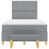 Легло с пружинирана основа Светлосиво 120 x 200 cm текстил