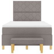 Легло с пружинирана основа с матрак Таупе 120 x 200 cm текстил