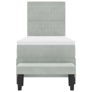 Легло с пружинирана основа Светлосиво 80 x 200 cm Кадифе