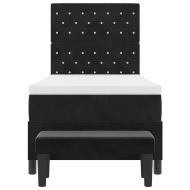 Легло с пружинирана основа с матрак Черно 100 x 200 cm Кадифе