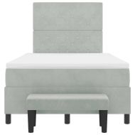 Легло с пружинирана основа Светлосиво 120 x 190 cm Кадифе