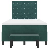 Легло с пружинирана основа Тъмнозелено 120 x 190 cm Кадифе