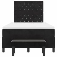 Легло с пружинирана основа с матрак Черно 120 x 200 cm Кадифе