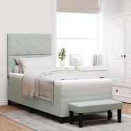 Легло с пружинирана основа Светлосиво 100 x 200 cm Кадифе