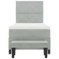 Легло с пружинирана основа Светлосиво 100 x 200 cm Кадифе