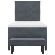 Легло с пружинирана основа Тъмносив 100 x 200 cm Кадифе