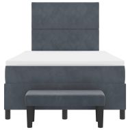 Легло с пружинирана основа Тъмносив 120 x 200 cm Кадифе