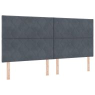 Легло с пружинирана основа Тъмен сив 200 x 200 cm Кадифе