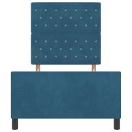 Легло с пружинирана основа Тъмен син 100 x 200 cm Кадифе