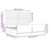 Легло с пружинирана основа Тъмен син 200 x 200 cm Кадифе