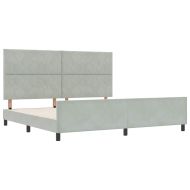 Легло с пружинирана основа Светлосиво 200 x 200 cm Кадифе