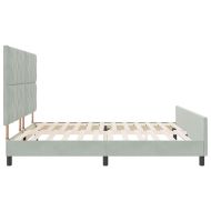 Легло с пружинирана основа Светлосиво 200 x 200 cm Кадифе