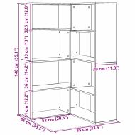 Шкаф за книги Черен дъб 140 x 30 x 140 см Инженерно дърво