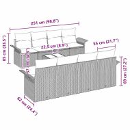 Градински Софа Комплект 9 pcs Светлосиво Полиратан