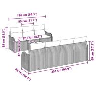 Градински Софа Комплект Бежово 55 x 55 x 37 см полиратан