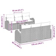 Градински Софа Комплект Кафяво 55 x 55 x 37 см полиратан