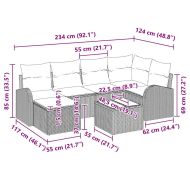 Градински Софа Комплект 7 pcs Бежово полиратан