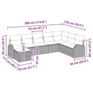 Градински Софа Комплект с възглавница 8 pcs Кафяво Полиратан