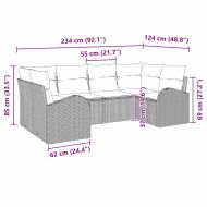 Градински Софа Комплект 6 pcs Кафяво Полипропилен Ратан