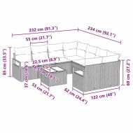 Комплект дивани 9 pcs Светло сиво и черно полиратан