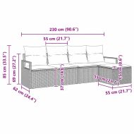 Комплект дивани 5 pcs Черно полиратан