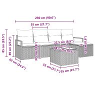 Градински Софа Комплект 6 pcs Бежово Полиратан