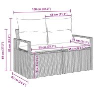 Градински Софа Комплект 8 pcs Черно Полиратан
