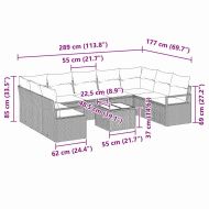 Комплект дивани с възглавница 10 pcs Бежово полиратан
