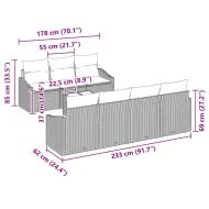 Комплект дивани с възглавница 8 pcs Светлосиво полиратан