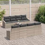 Комплект дивани с възглавница 9 pcs Светлосиво полиратан