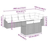 Комплект дивани с възглавница 8 pcs Черно полиратан