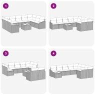 Градински Софа Комплект 10 pcs Светлосиво Полиратан