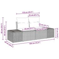 Градински Софа Комплект 5 pcs Черно полиратан