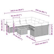 Градински Софа Комплект 9 pcs Черно Полиратан