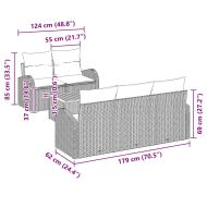 Градински Софа Комплект 6 pcs Бежово Полиратан