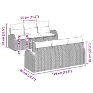 Градински Софа Комплект 7 pcs Бежово Полиратан