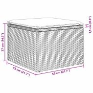 Градински Софа Комплект 6 pcs Сив Полиратан