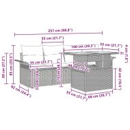 Градински Софа Комплект 5 pcs Светлосиво полиратан