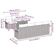 Градински Софа Комплект с възглавница 8 pcs Кафяво полиратан