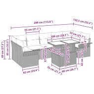 Градински Софа Комплект с възглавница 8 pcs Бежово Полиратан