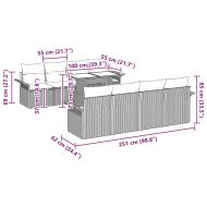 Градински Софа Комплект 9 pcs Светлосиво полиратан