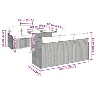 Градински Софа Комплект 7 pcs Светлосиво Полиратан