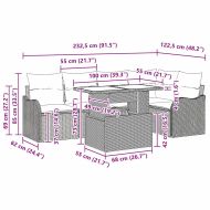 Градински Софа Комплект с възглавница 6 pcs Кафяво Полиратан