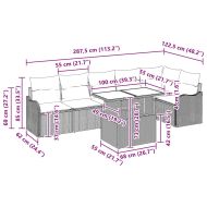 Комплект дивани с възглавница 7 pcs Светлосиво Полиратан