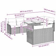 Комплект за отдих с възглавница 9 pcs Кафяво Полиратан