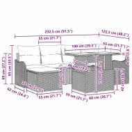 Градински Софа Комплект 7 pcs Светлосиво Полиратан
