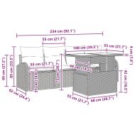 Градински Софа Комплект с възглавница 5 pcs Бежово Полиратан